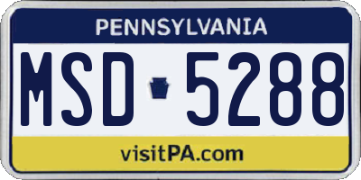 PA license plate MSD5288