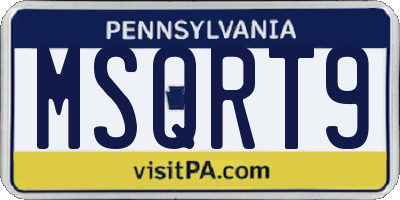 PA license plate MSQRT9