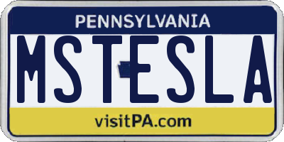 PA license plate MSTESLA