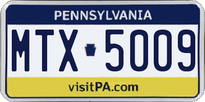 PA license plate MTX5009