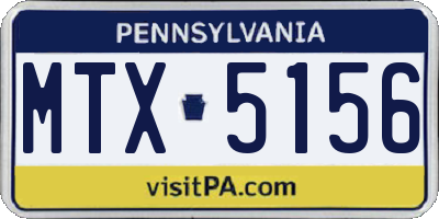 PA license plate MTX5156