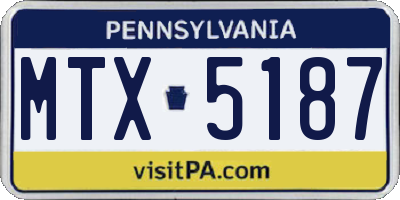 PA license plate MTX5187