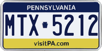 PA license plate MTX5212