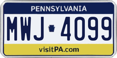 PA license plate MWJ4099