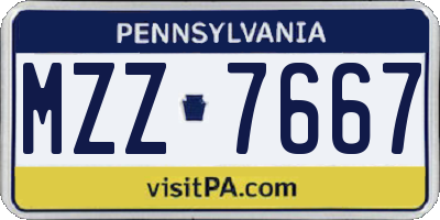 PA license plate MZZ7667