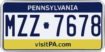 PA license plate MZZ7678