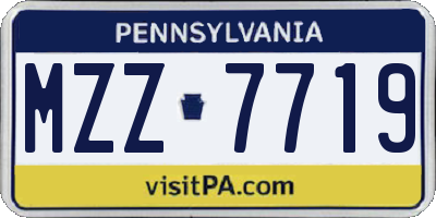 PA license plate MZZ7719