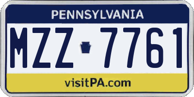 PA license plate MZZ7761