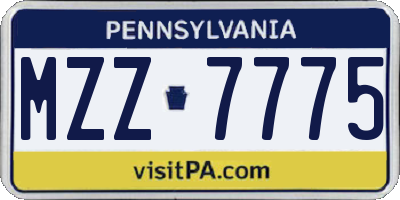 PA license plate MZZ7775