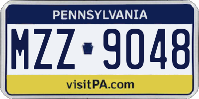 PA license plate MZZ9048