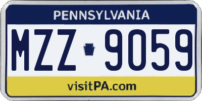 PA license plate MZZ9059