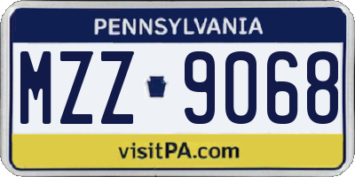 PA license plate MZZ9068