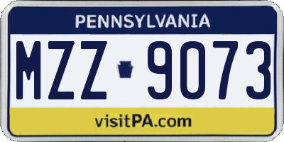 PA license plate MZZ9073