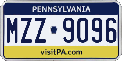PA license plate MZZ9096