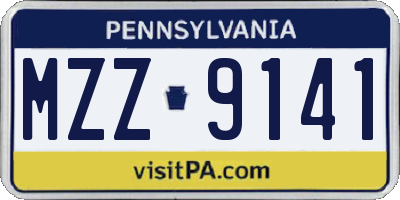 PA license plate MZZ9141