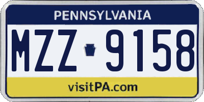 PA license plate MZZ9158