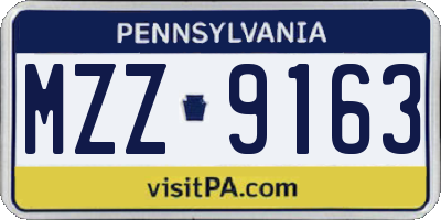 PA license plate MZZ9163