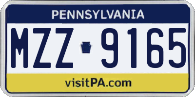 PA license plate MZZ9165