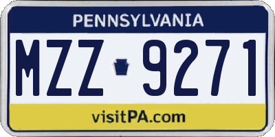 PA license plate MZZ9271