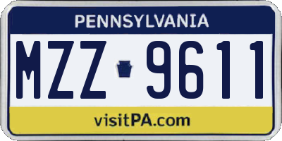 PA license plate MZZ9611
