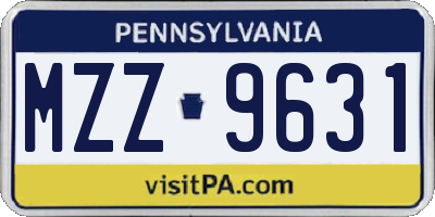 PA license plate MZZ9631
