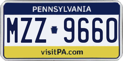 PA license plate MZZ9660