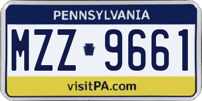 PA license plate MZZ9661