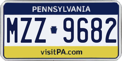 PA license plate MZZ9682