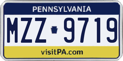 PA license plate MZZ9719