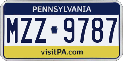 PA license plate MZZ9787