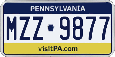 PA license plate MZZ9877
