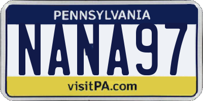 PA license plate NANA97