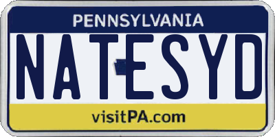 PA license plate NATESYD
