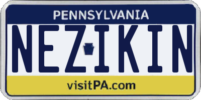 PA license plate NEZIKIN