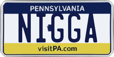 PA license plate NIGGA
