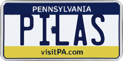 PA license plate PILAS