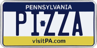 PA license plate PIZZA
