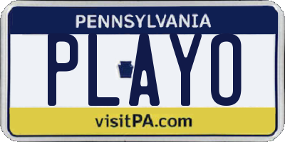 PA license plate PLAYO