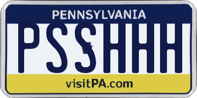 PA license plate PSSHHH