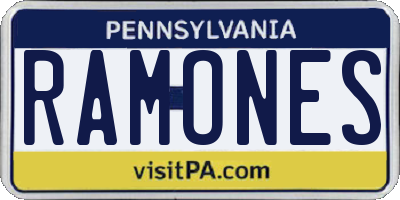 PA license plate RAMONES