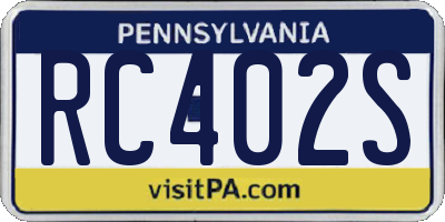 PA license plate RC402S
