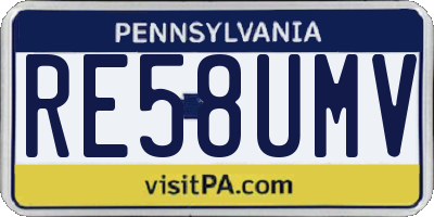 PA license plate RE58UMV