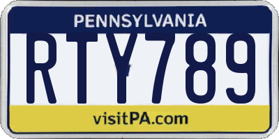 PA license plate RTY789