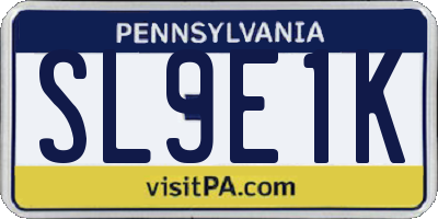 PA license plate SL9E1K