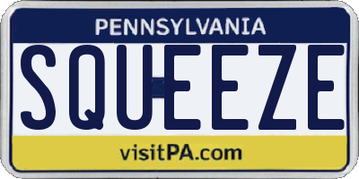 PA license plate SQUEEZE