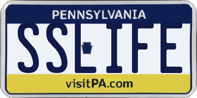 PA license plate SSLIFE