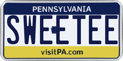PA license plate SWEETEE