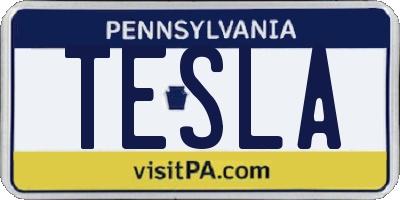PA license plate TESLA