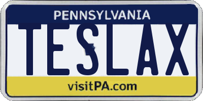 PA license plate TESLAX