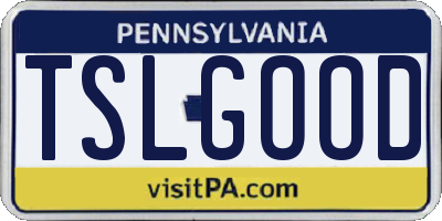 PA license plate TSLGOOD